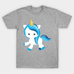 Cute Unicorn, Magic Unicorn, Snowflakes, Winter T-Shirt